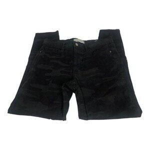 Social Standard By Sanctuary Womens Ankle Skinny Camo Jeans Size 6 Black Stretch